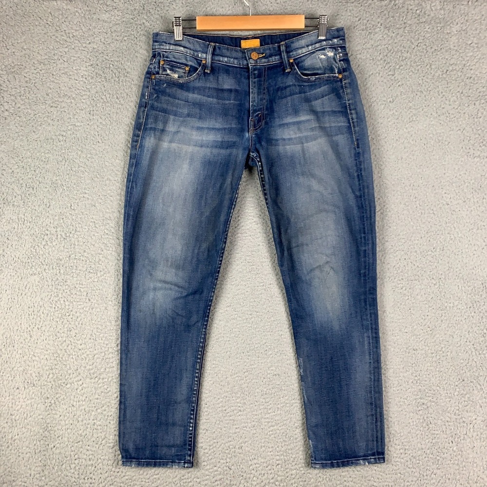 Mother The Dropout Jeans Women's 26 Tequila Truth Distressed Mid Rise Ankle Crop